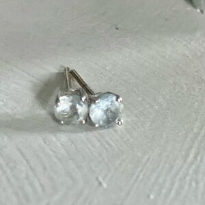 14K white gold & Aquamarine Stud Earrings March's birthstone